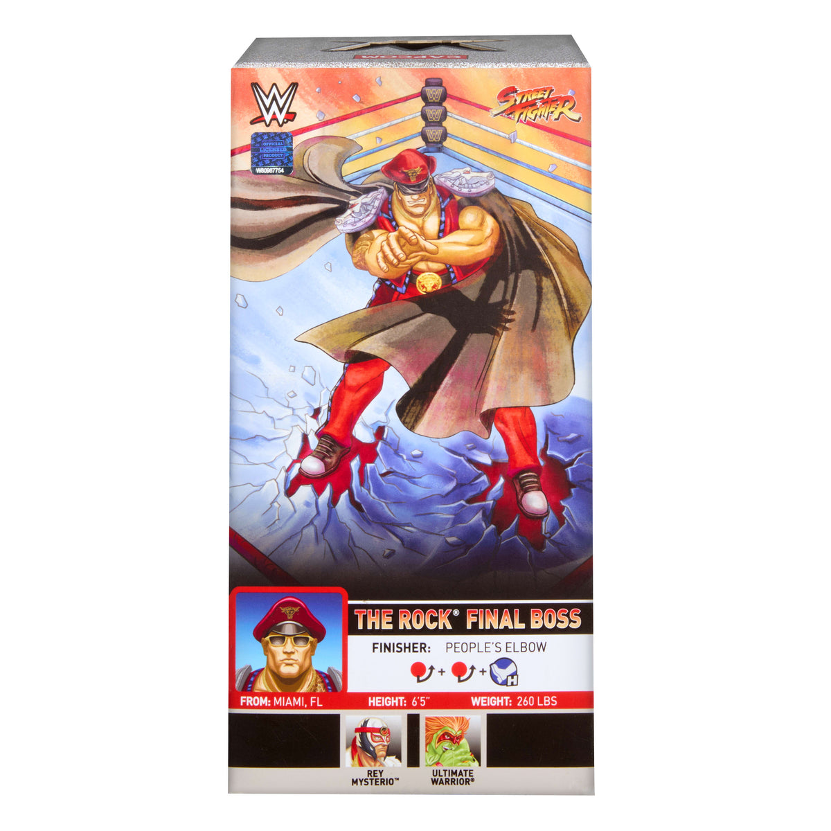 WWE x Street Fighter The Rock Final Boss (M. Bison) Elite Koleksiyon Figürü