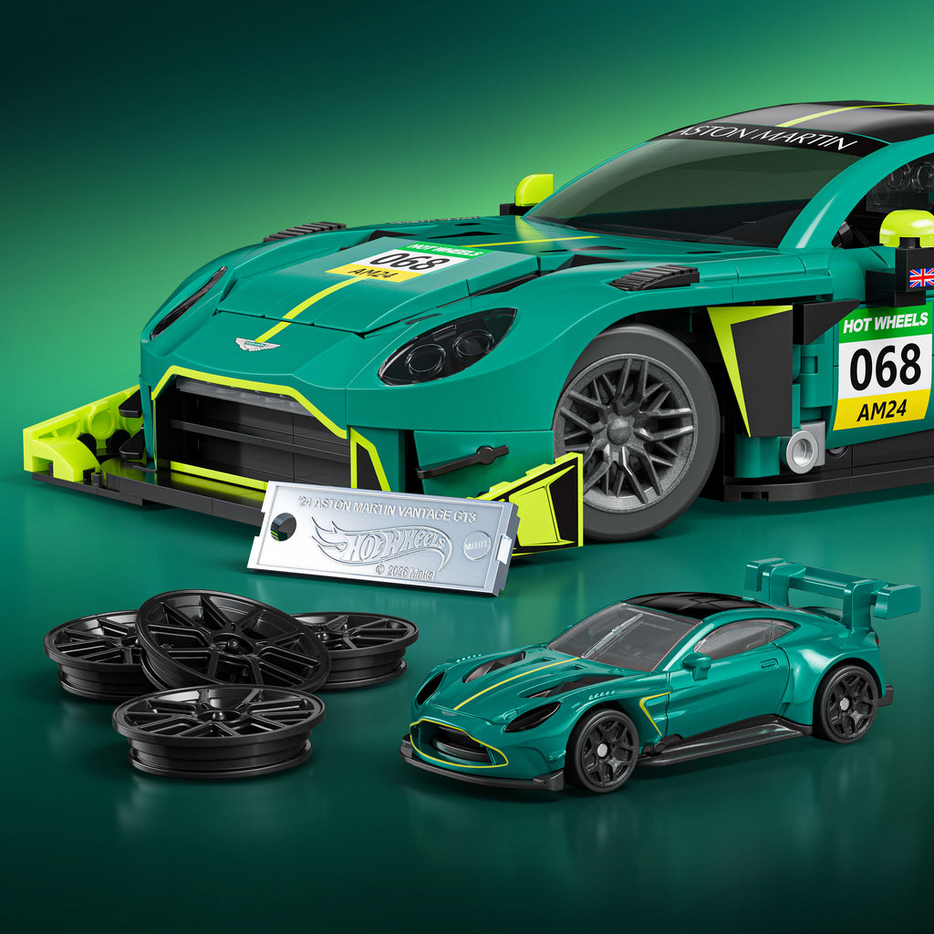 Mattel Brick Shop Hot Wheels '24 Aston Martin Vantage GT3 Yapım Seti