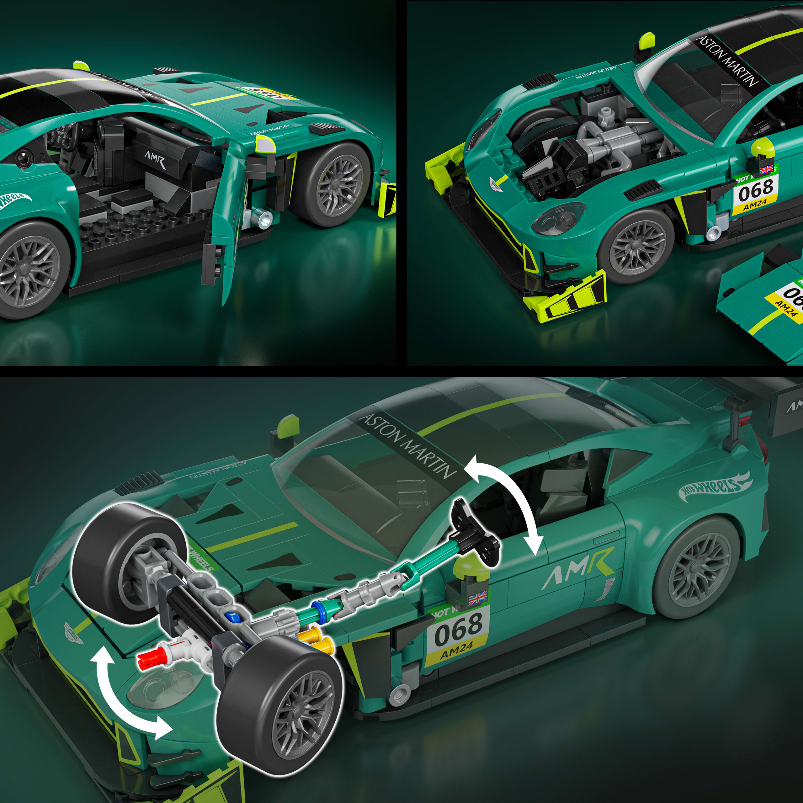 Mattel Brick Shop Hot Wheels '24 Aston Martin Vantage GT3 Yapım Seti