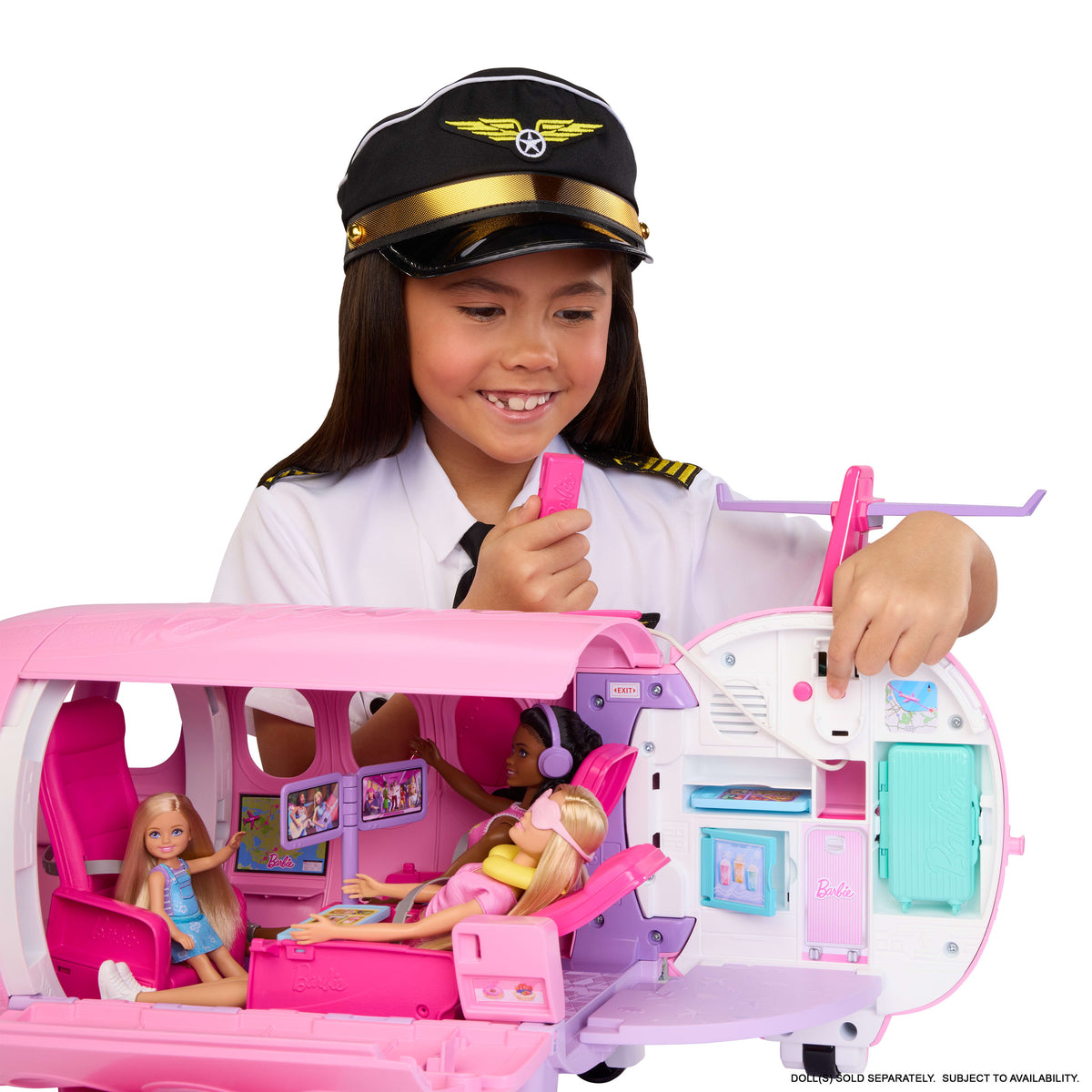 BARBIE Rüyalar Ülkesi Barbie'nin Rüya Uçağı, çalışan mikrofon ve 14 aksesuar