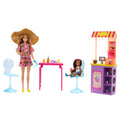 Barbie Yaz Tatili Plaj Kulübesi Eğlencesi, Barbie bebek ile Chelsea bebek, atıştırmalık standı oyun seti ve aksesuarlar