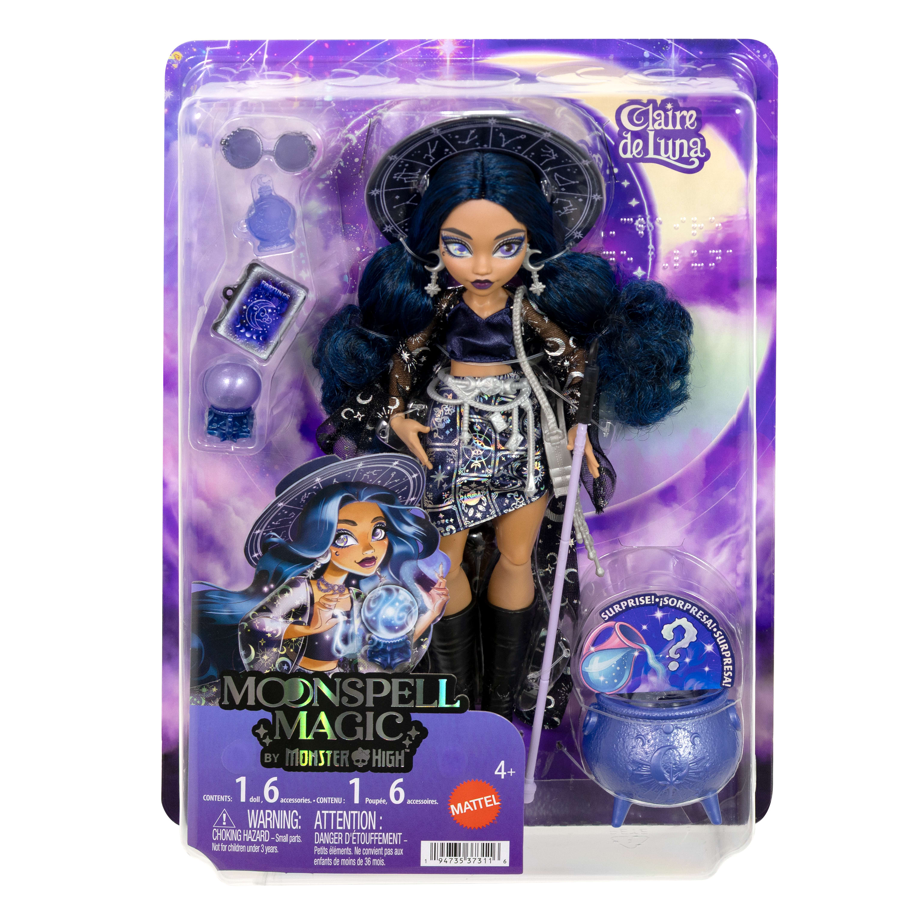 Moonspell Magic by Monster High Claire de Luna bebek, Öngörü Sahibi Bebek ve aksesuarları