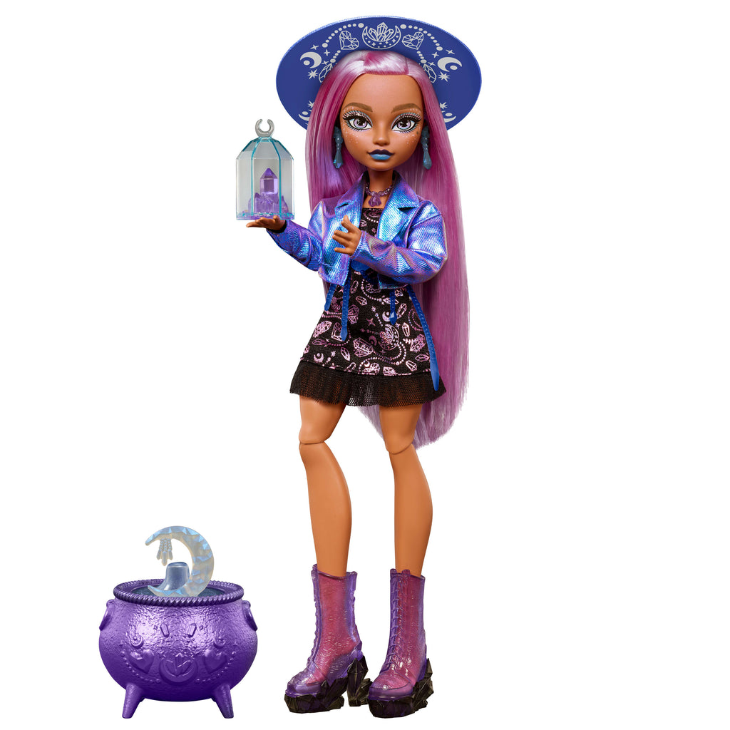 Moonspell Magic by Monster High Layla Stone bebek, Kristal Cadısı ve aksesuarları