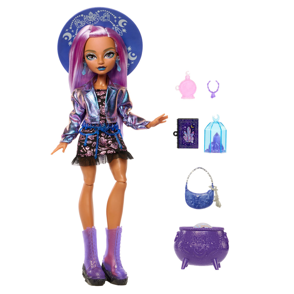 Moonspell Magic by Monster High Layla Stone bebek, Kristal Cadısı ve aksesuarları