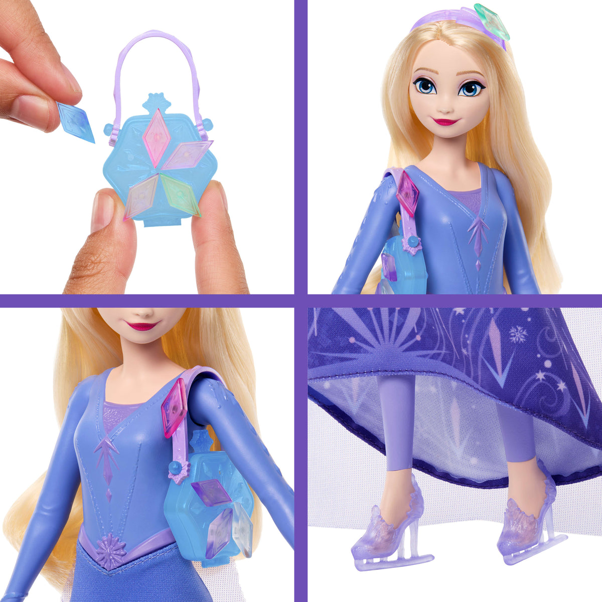 Disney Karlar Ülkesi Sürpriz Takılar Buz Patencisi Elsa bebek ve değerli taş kutusu dahil 8 sürpriz aksesuar