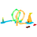Hot Wheels Neon Yarışçılar Çift Çemberde Hız Pist Seti - 1:64 Ölçekli Oyuncak Araba Dahil