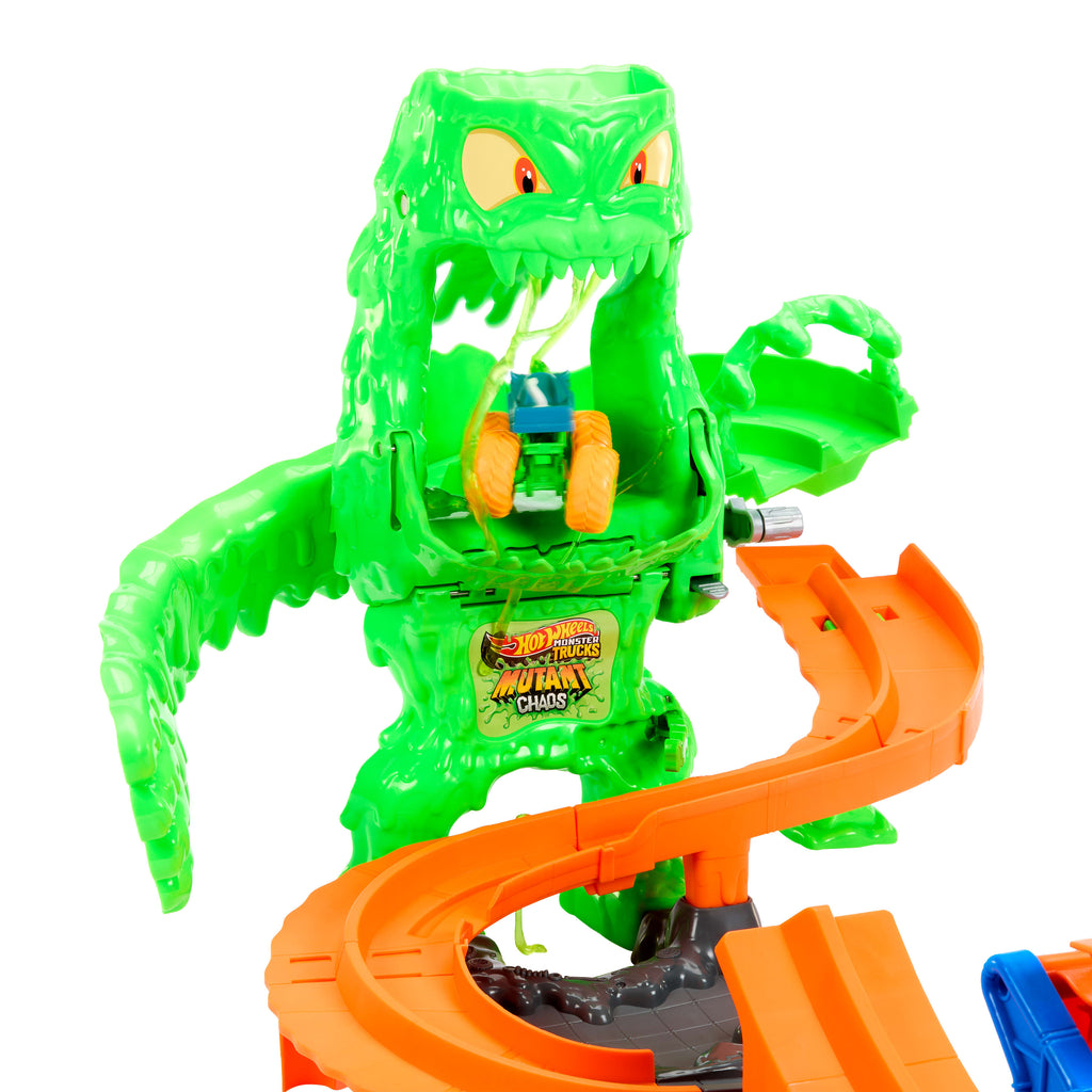 Hot Wheels Monster Trucks Mutant Canavarla Mücadele oyun seti, oyuncak kamyon ve Slime™
