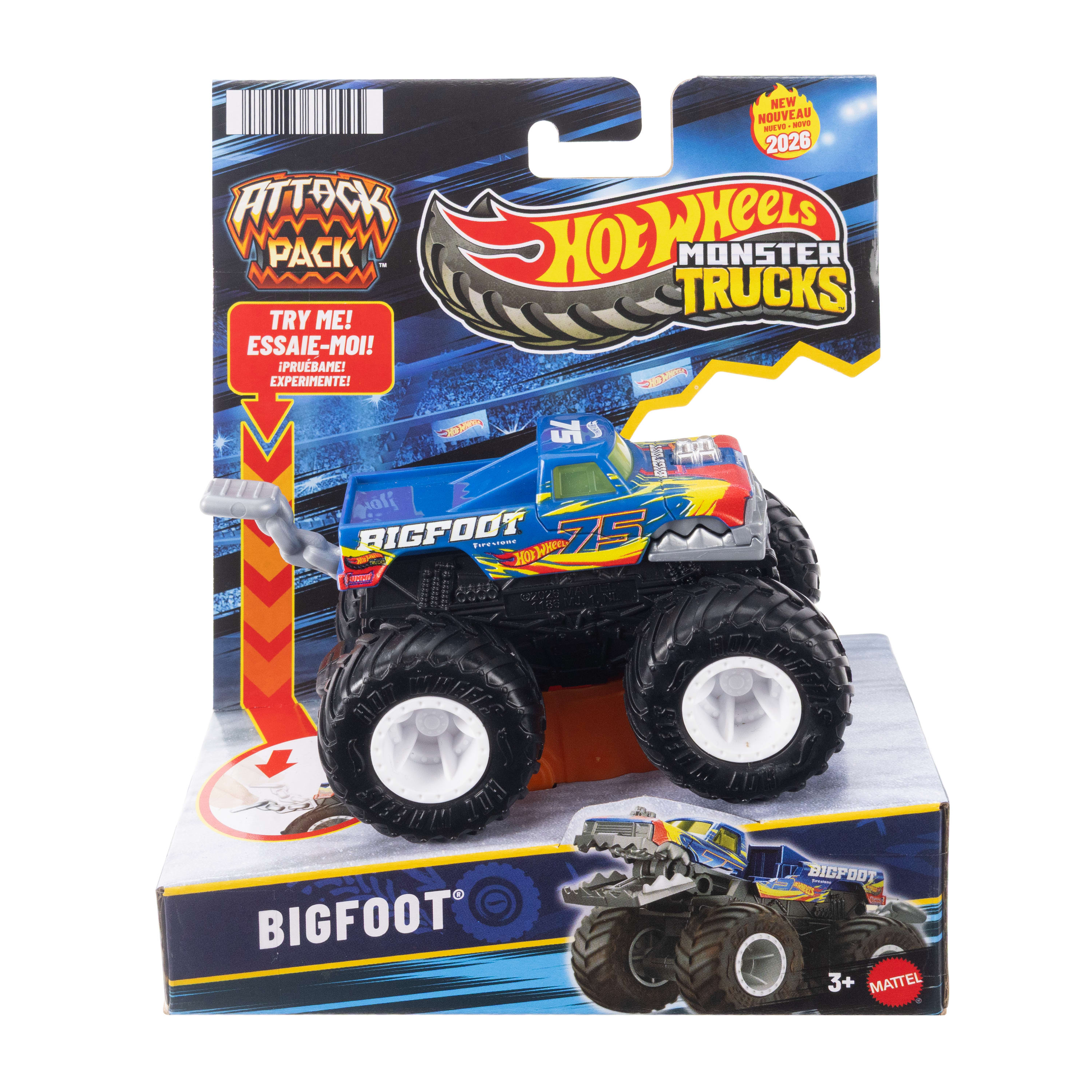 Özel atak hareketiyle Hot Wheels® Monster Trucks Atak Arabalar™ (Stiller çeşitlilik gösterebilir)