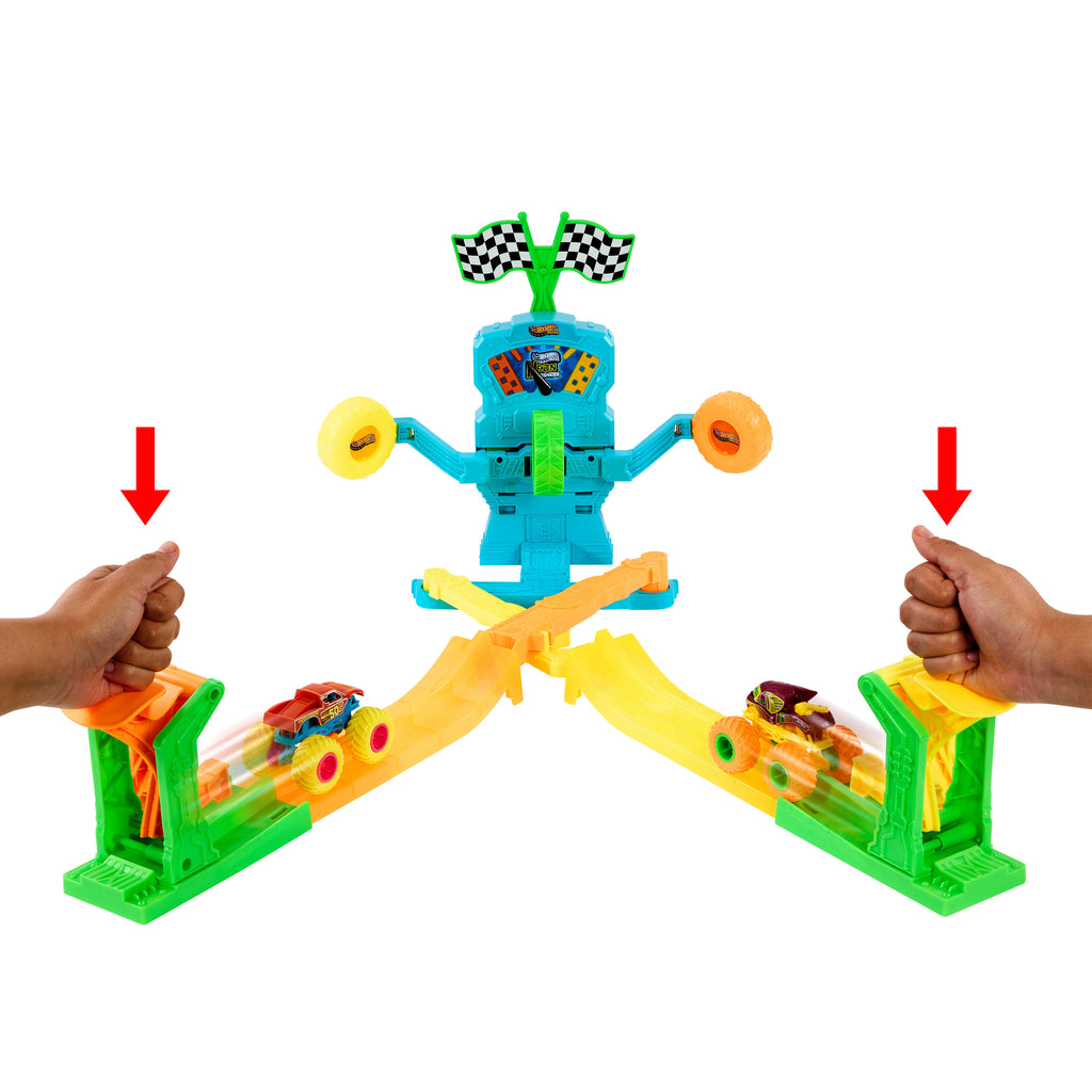 Hot Wheels Monster Trucks Neon Crashin' Slamway Oyun Seti