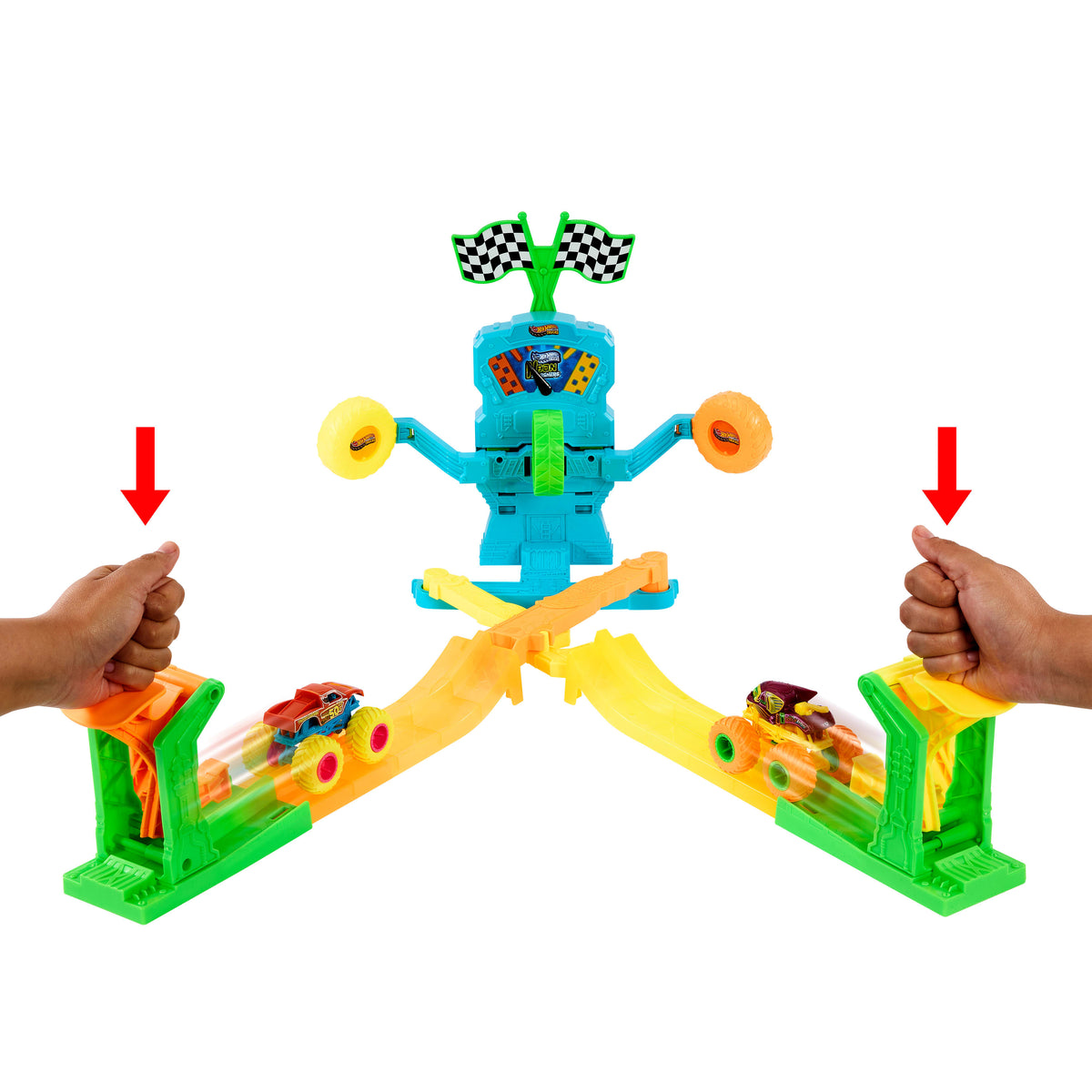 Hot Wheels Monster Trucks Neon Crashin' Slamway Oyun Seti
