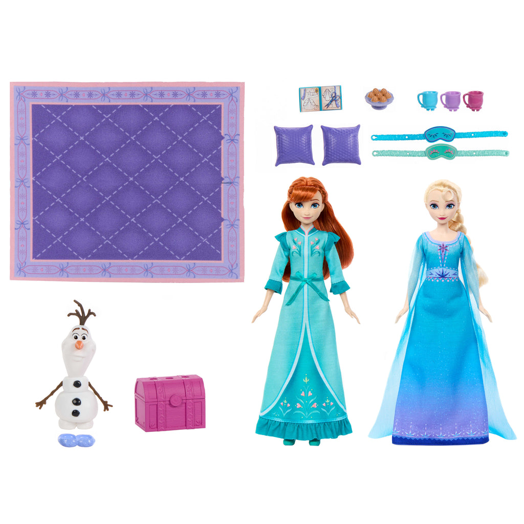 Disney Frozen Karlar Ülkesi Uyku Partisi Anna ve Elsa Seti (Olaf'lı)