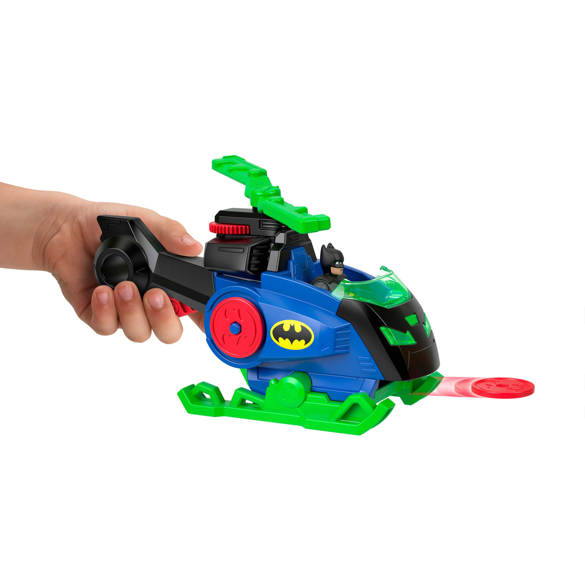 Imaginext DC Super Friends Batcopter ve Man-Bat oyun seti, Batman, Man-Bat, fırlatılabilir disk (Stiller çeşitlilik gösterebilir)