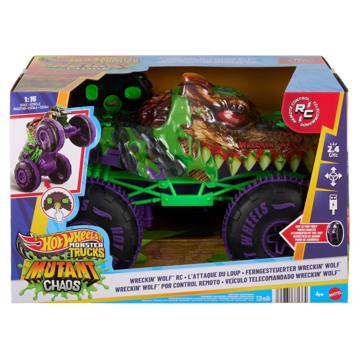 Hot Wheels Monster Trucks Wreckin' Wolf Uzaktan Kumandalı Araç (RC)