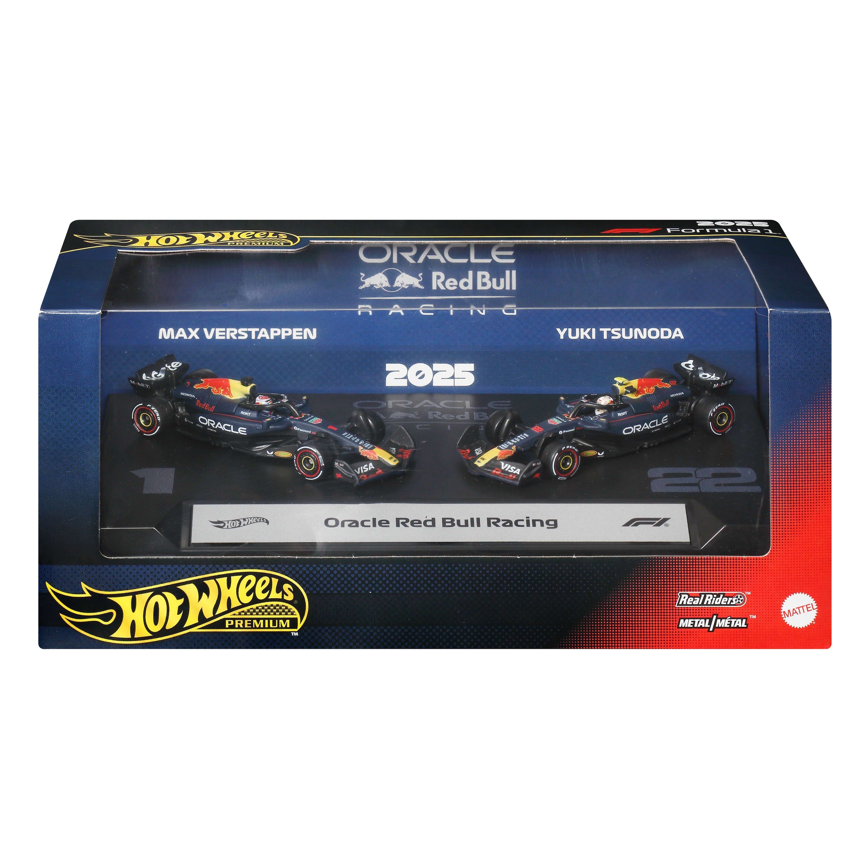 Hot Wheels Premium F1 Oracle Red Bull Racing Takımı 2'li Set (Verstappen & Tsunoda)