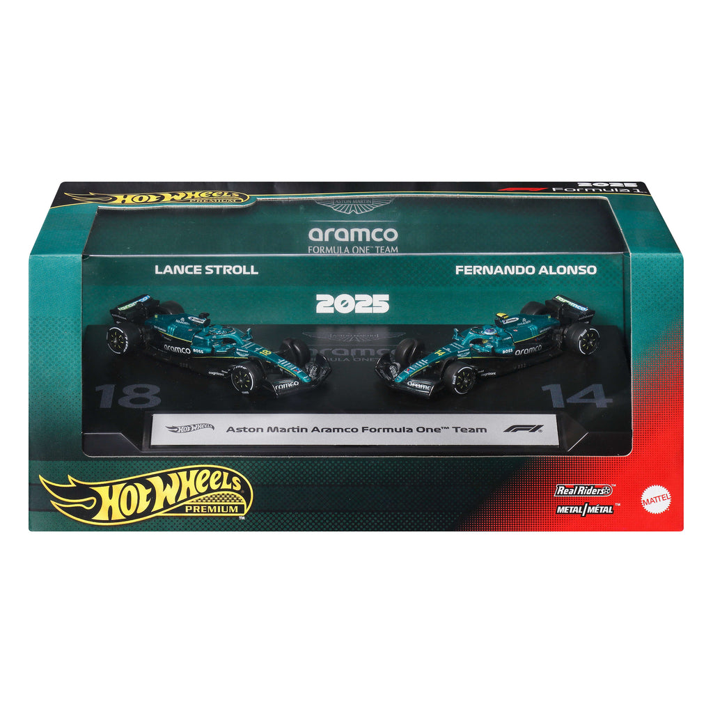 Hot Wheels Premium F1 Aston Martin Aramco Takımı 2'li Set (Stroll & Alonso)