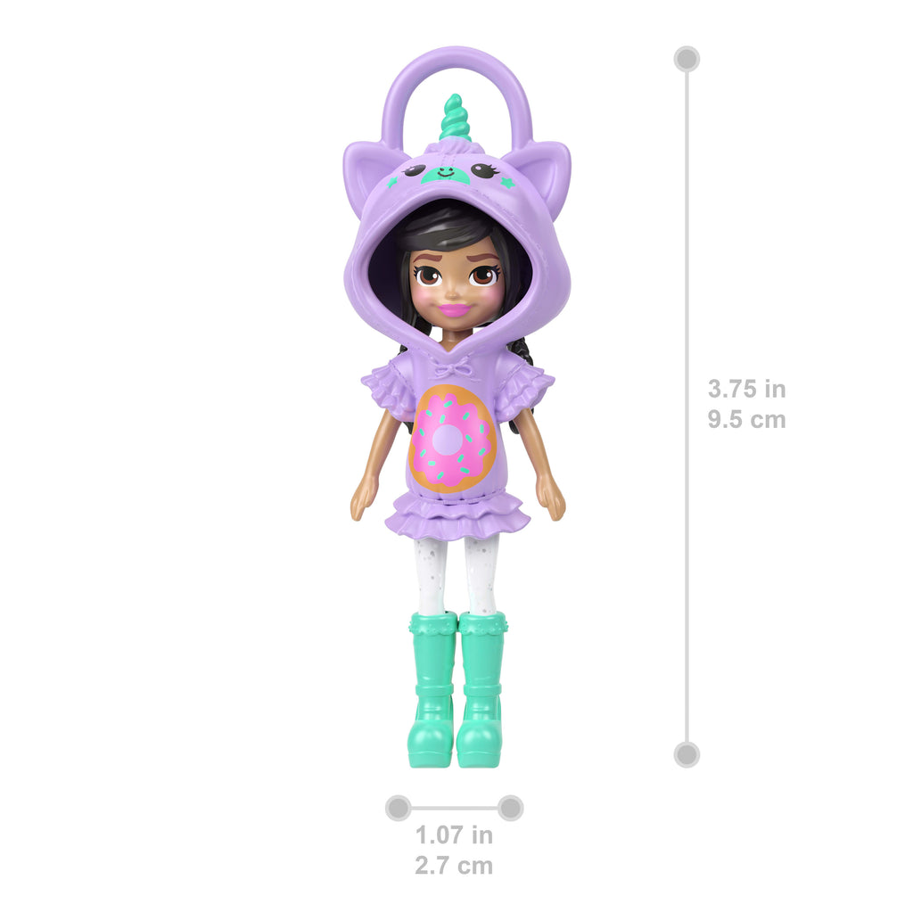 7,5 cm'lik Polly Pocket bebek, anahtarlık ve moda aksesuarları, seyahat oyuncakları