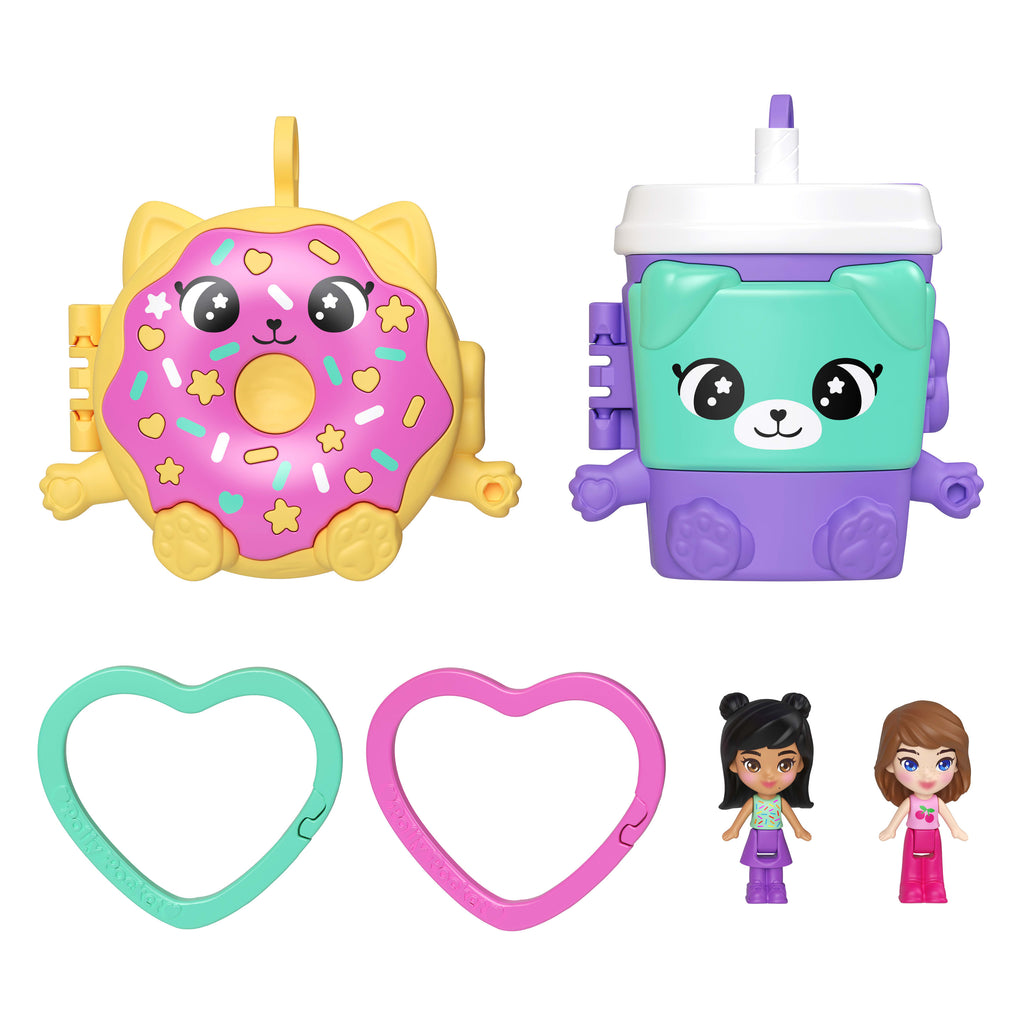 Polly Pocket 2'si 1 Arada BFF İkili Mini Kompakt Oyun Seti (Yiyecek Temalı)
