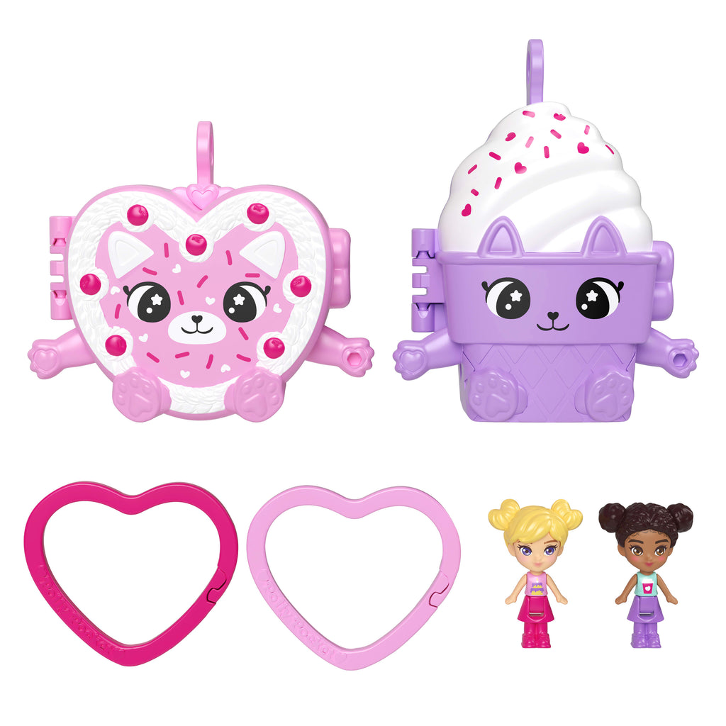 Polly Pocket 2'si 1 Arada BFF İkili Mini Kompakt Oyun Seti (Yiyecek Temalı)