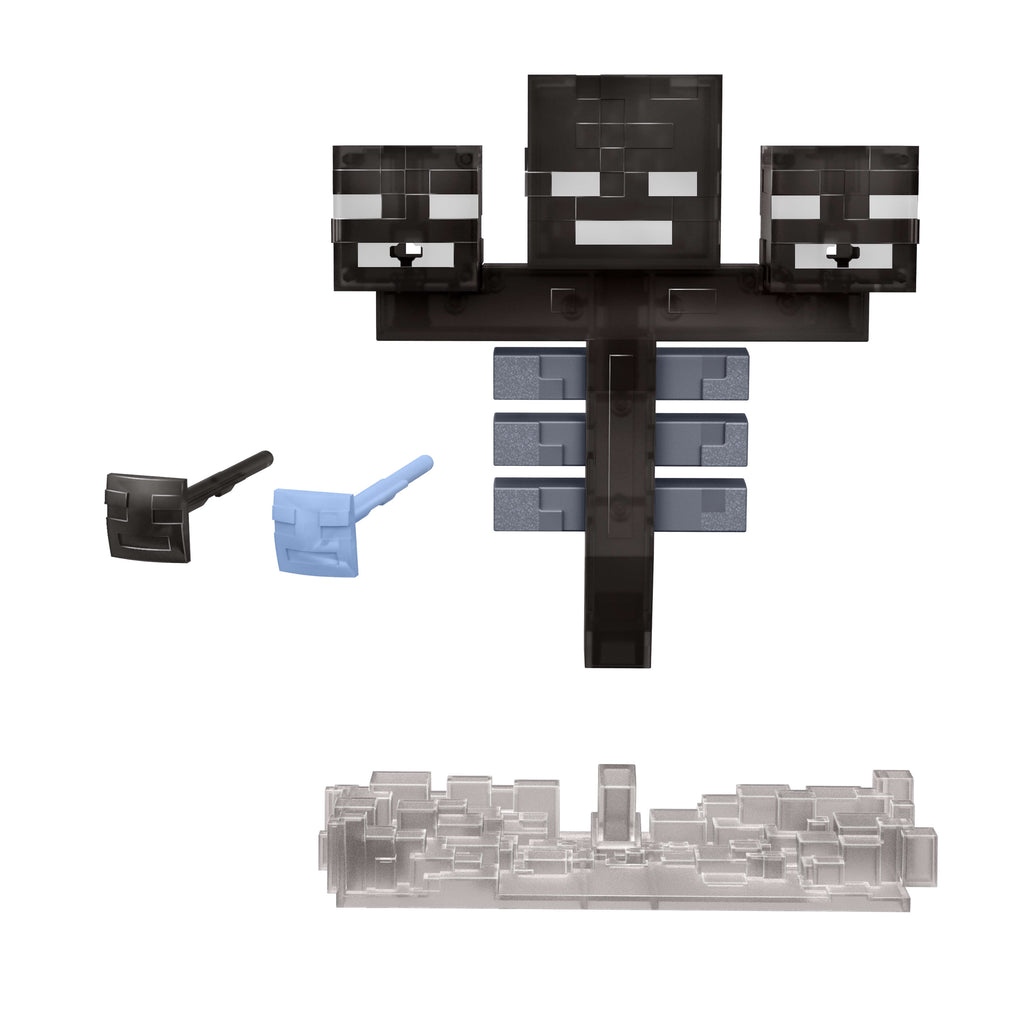 Işıklı ve sesli Mattel Minecraft Wither figürü, 2 aksesuar ve pikselli tasarım
