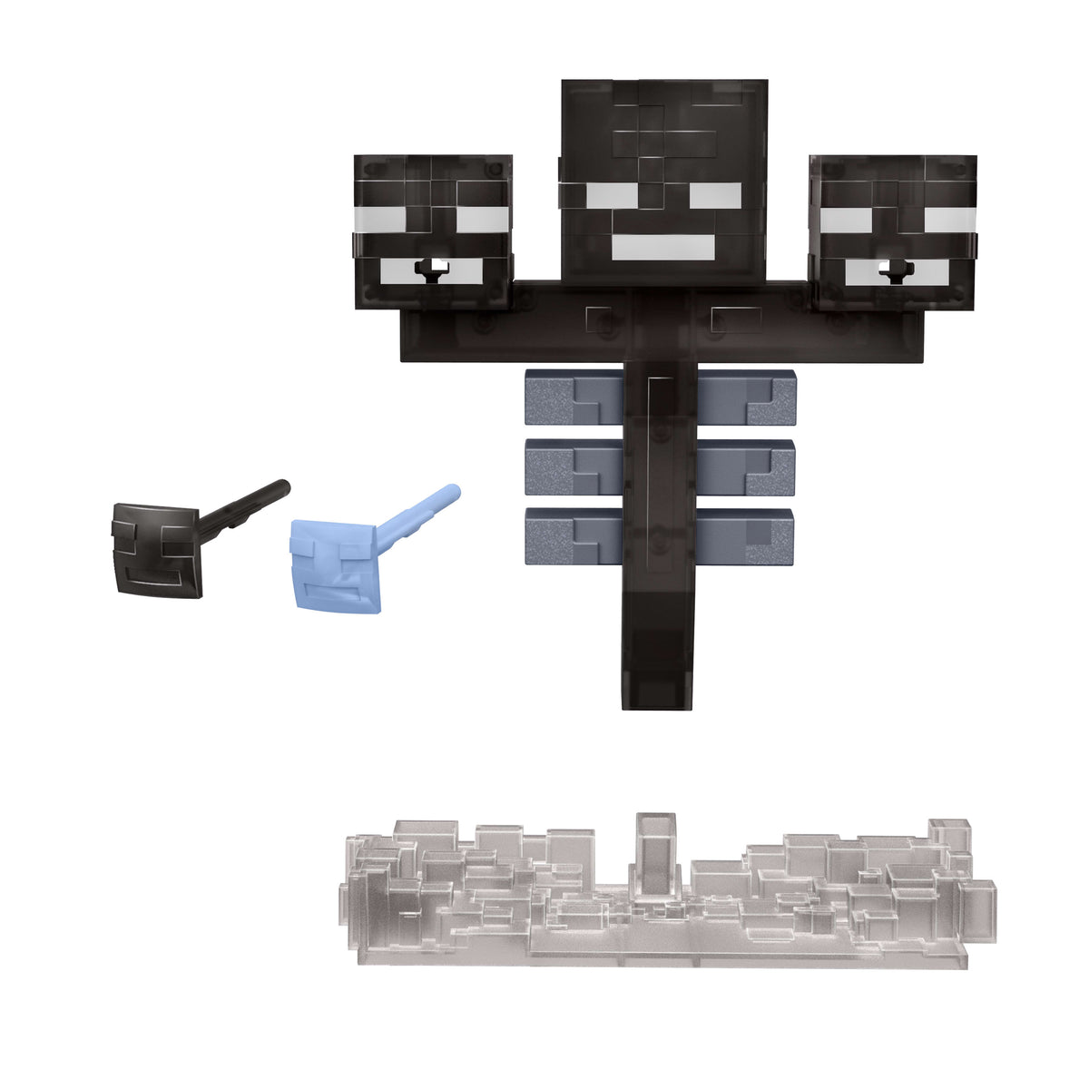 Işıklı ve sesli Mattel Minecraft Wither figürü, 2 aksesuar ve pikselli tasarım