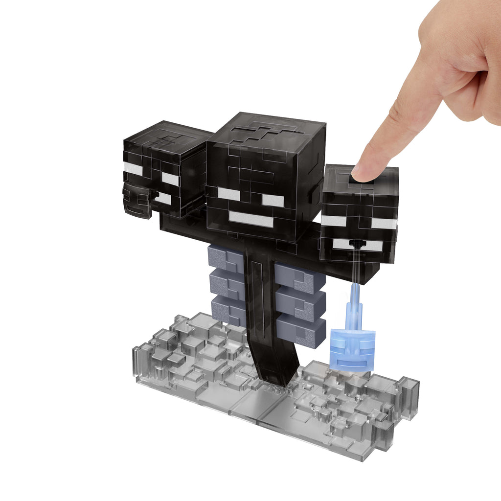Işıklı ve sesli Mattel Minecraft Wither figürü, 2 aksesuar ve pikselli tasarım