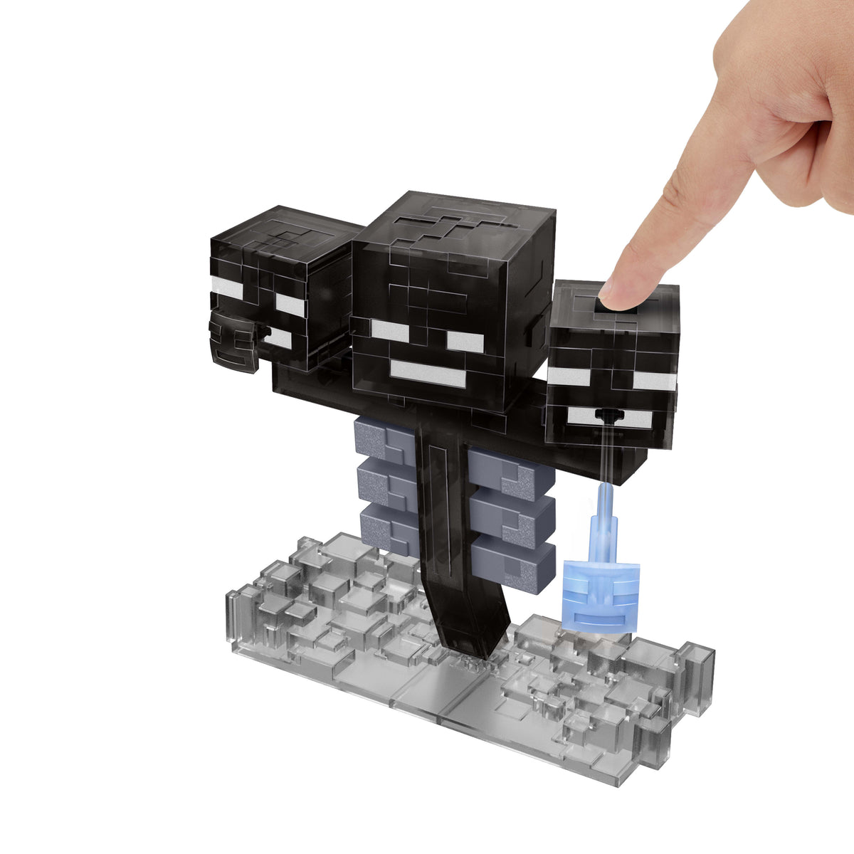 Işıklı ve sesli Mattel Minecraft Wither figürü, 2 aksesuar ve pikselli tasarım