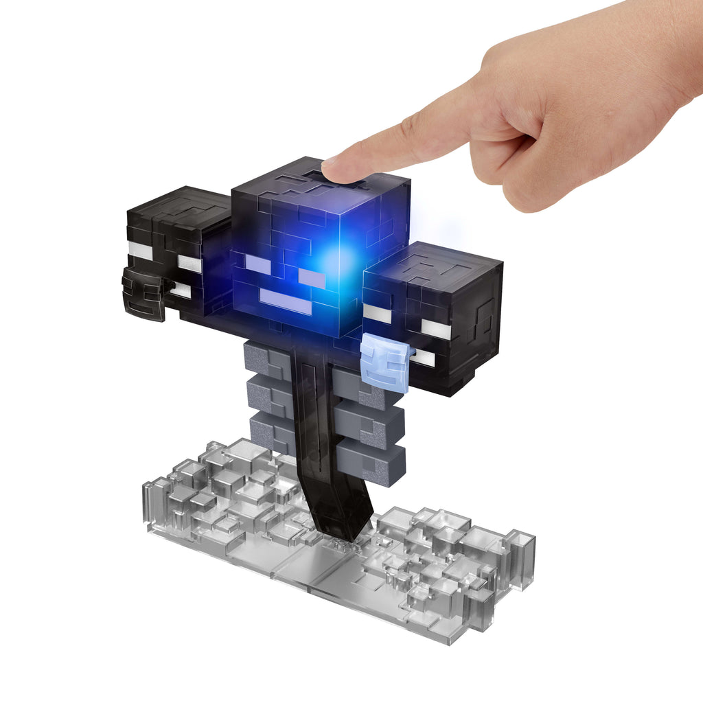 Işıklı ve sesli Mattel Minecraft Wither figürü, 2 aksesuar ve pikselli tasarım
