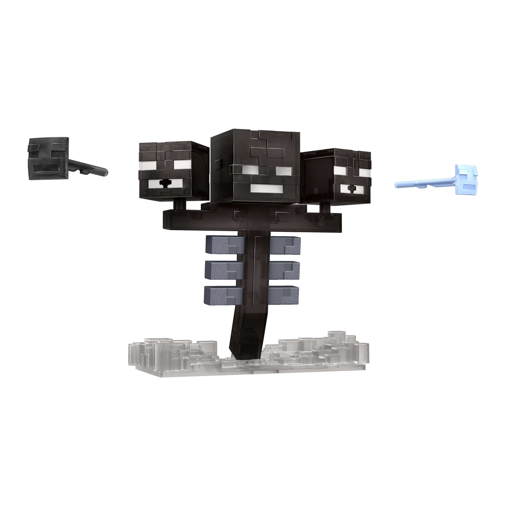 Işıklı ve sesli Mattel Minecraft Wither figürü, 2 aksesuar ve pikselli tasarım