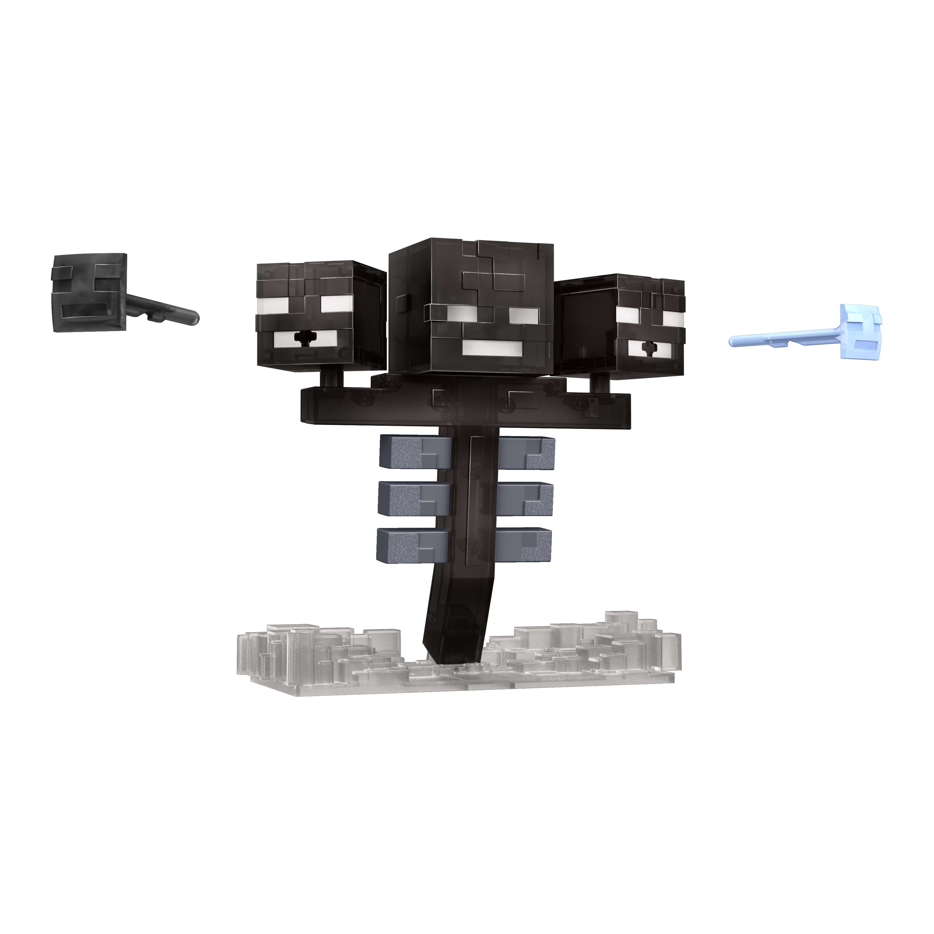 Işıklı ve sesli Mattel Minecraft Wither figürü, 2 aksesuar ve pikselli tasarım
