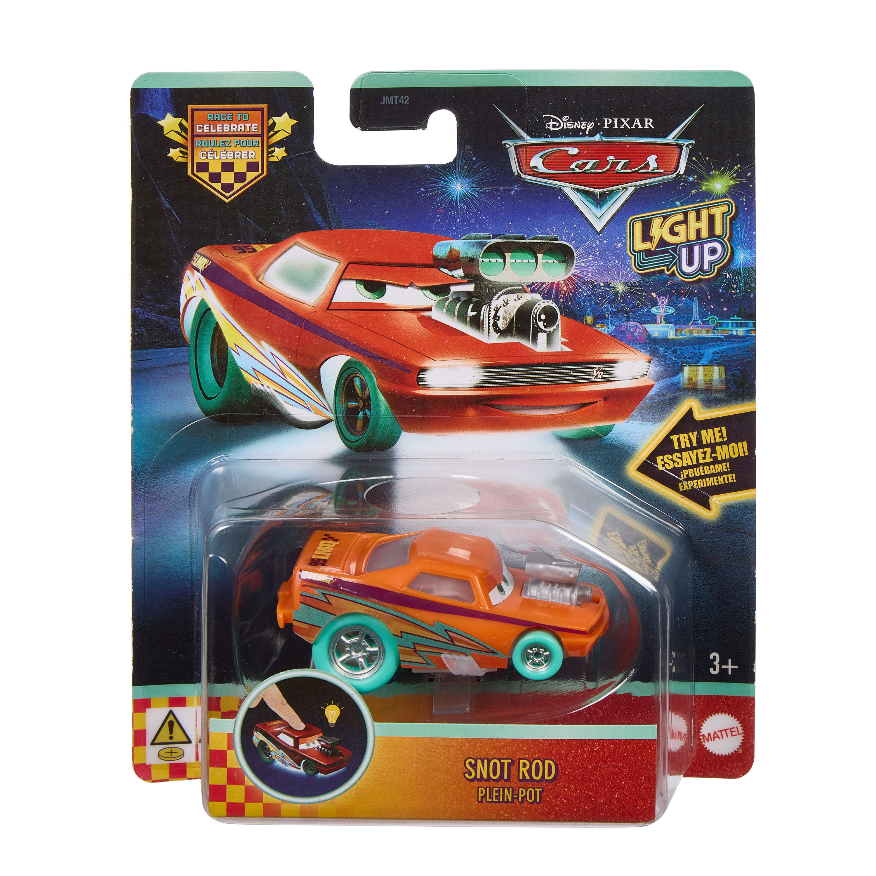 Disney ve Pixar Cars, renkli ışıklara sahip 1:55 ölçekli oyuncak araç (Stiller çeşitlilik gösterebilir)