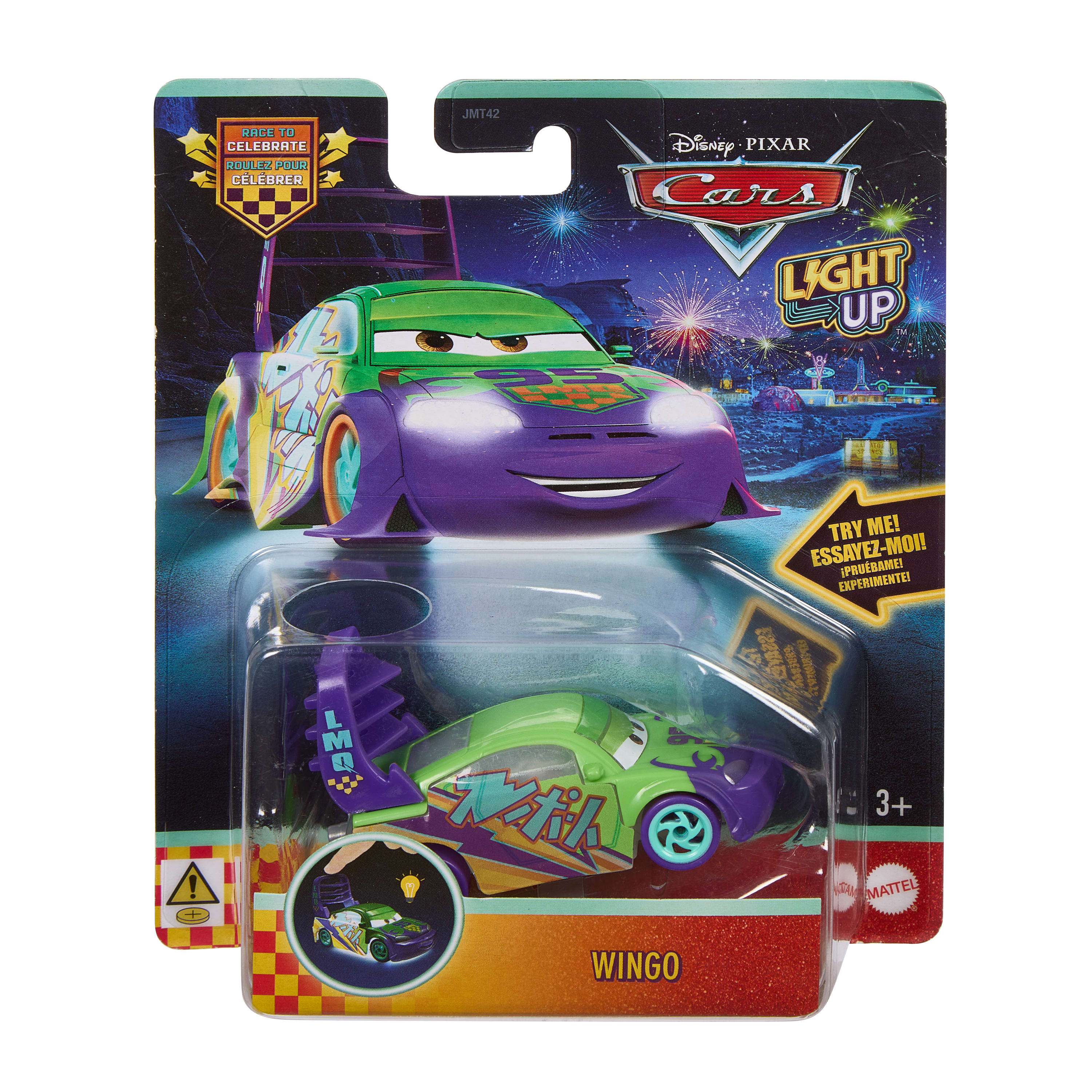 Disney ve Pixar Cars, renkli ışıklara sahip 1:55 ölçekli oyuncak araç (Stiller çeşitlilik gösterebilir)