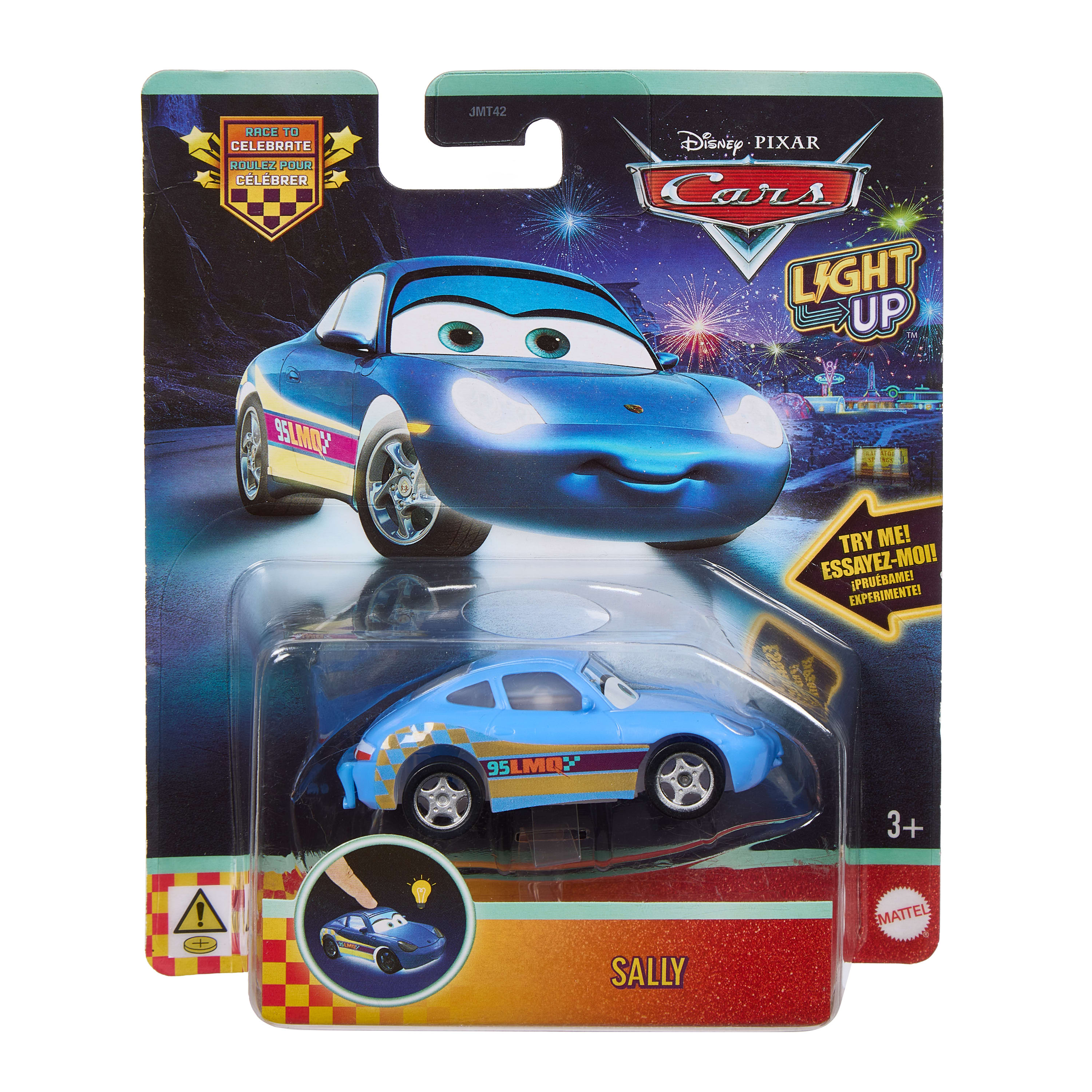 Disney ve Pixar Cars, renkli ışıklara sahip 1:55 ölçekli oyuncak araç (Stiller çeşitlilik gösterebilir)