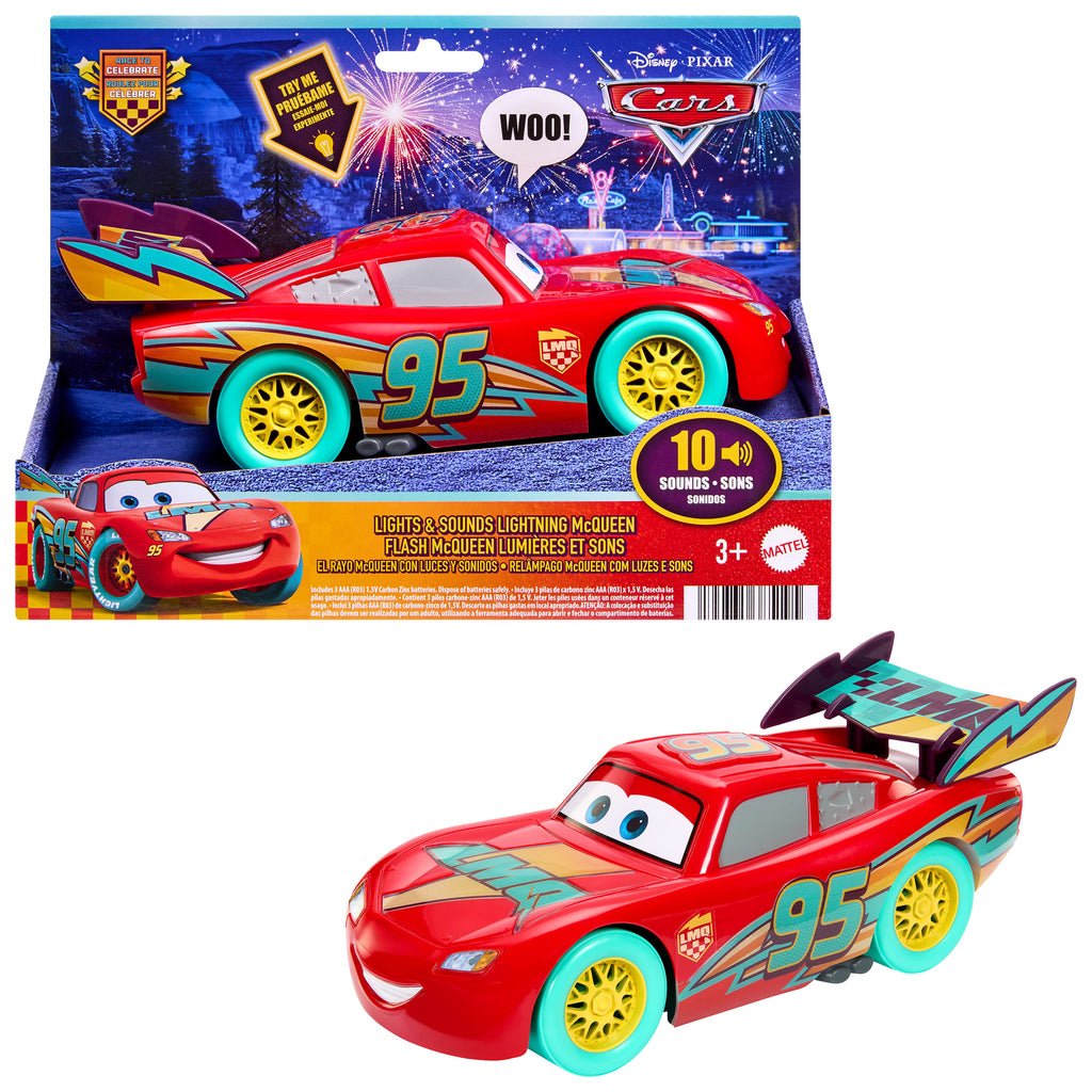 Disney ve Pixar Cars Kutlama Yarışı, ışıklı ve sesli Şimşek McQueen, büyük ölçekli oyuncak araç
