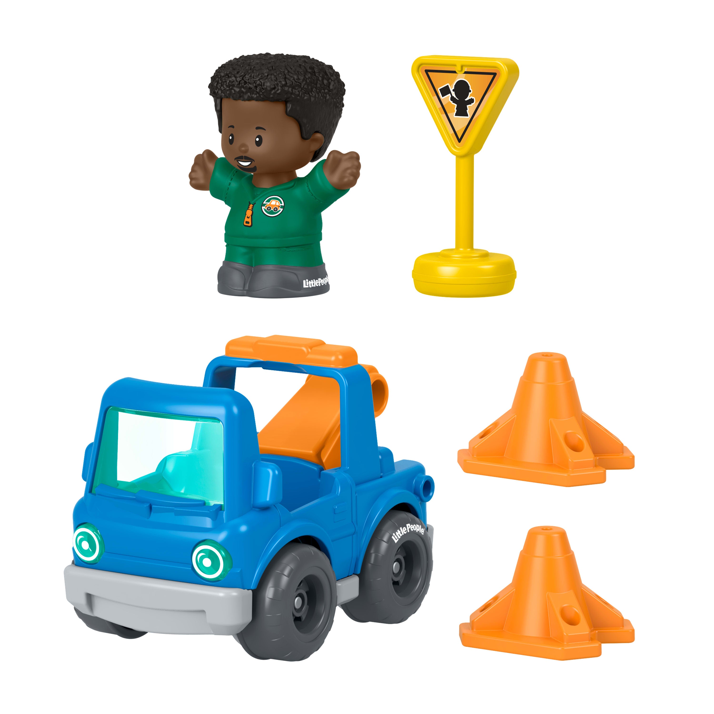 Fisher-Price Little People Yol Kurtarma Aracı Oyun Seti (Figür + Trafik İşaretleri)