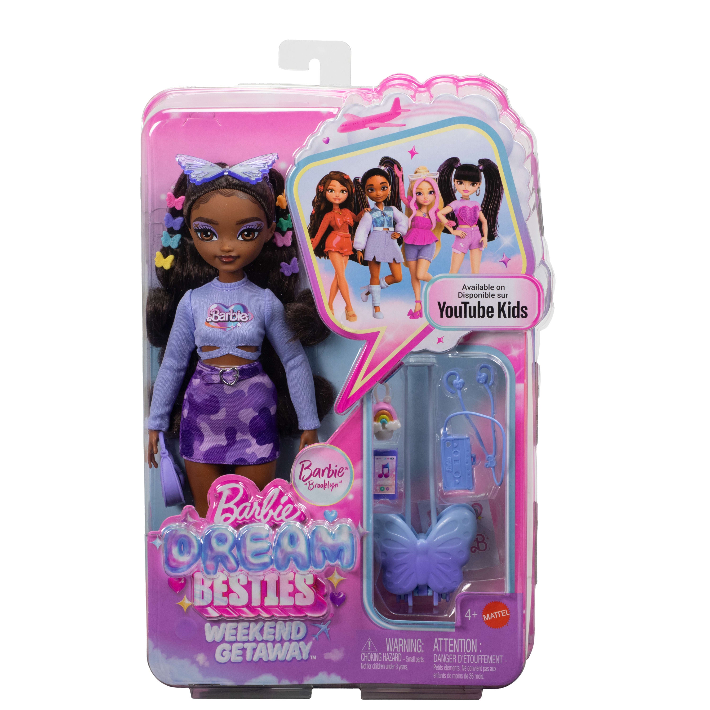 Barbie Dream Besties Hafta Sonu Tatili Brooklyn bebek ve seyahat temalı 7 aksesuar