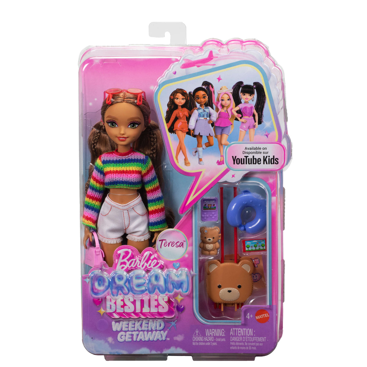 Barbie Dream Besties Hafta Sonu Tatili Teresa bebek ve seyahat temalı 7 aksesuar