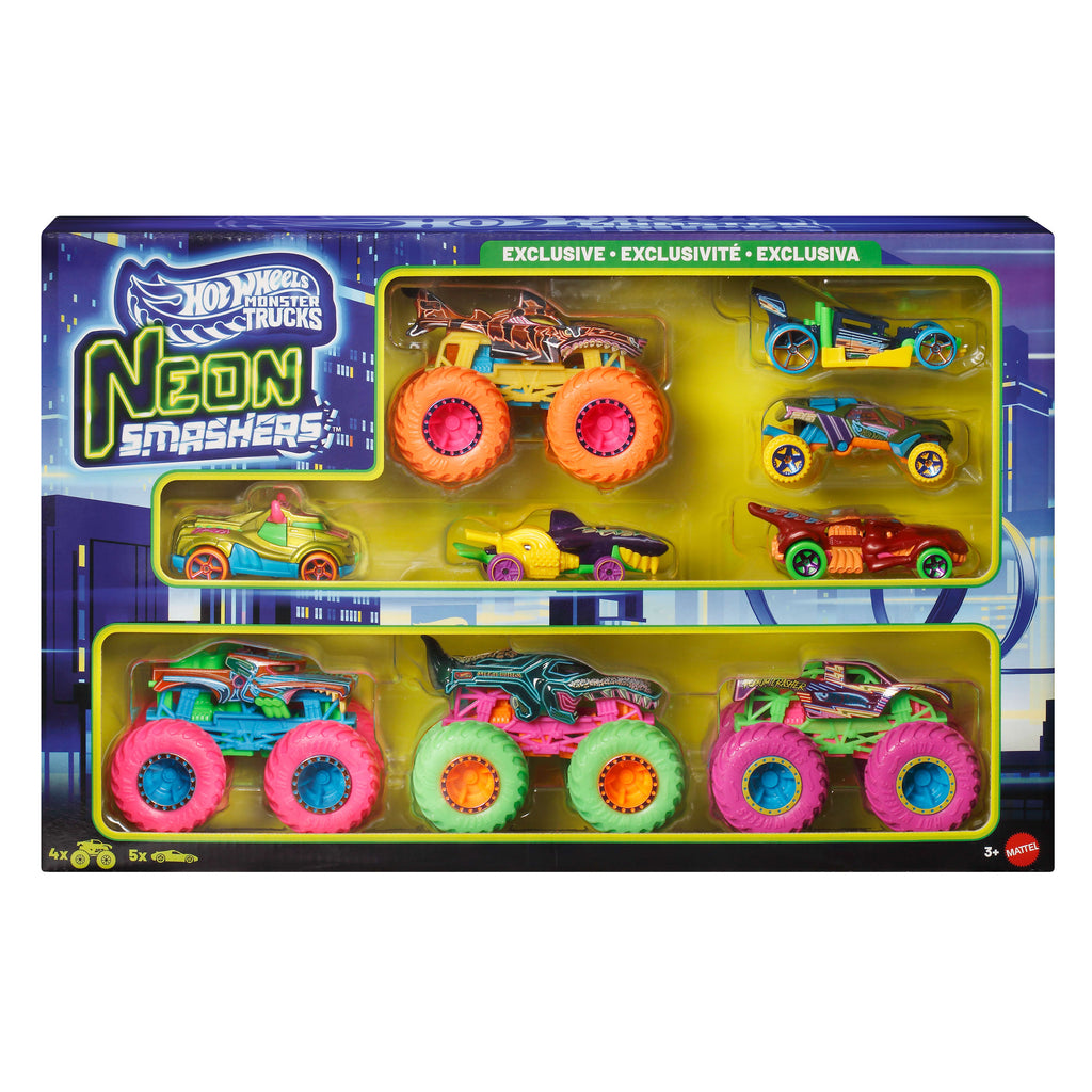 Hot Wheels Monster Trucks Neon Smashers 1:64 Araç