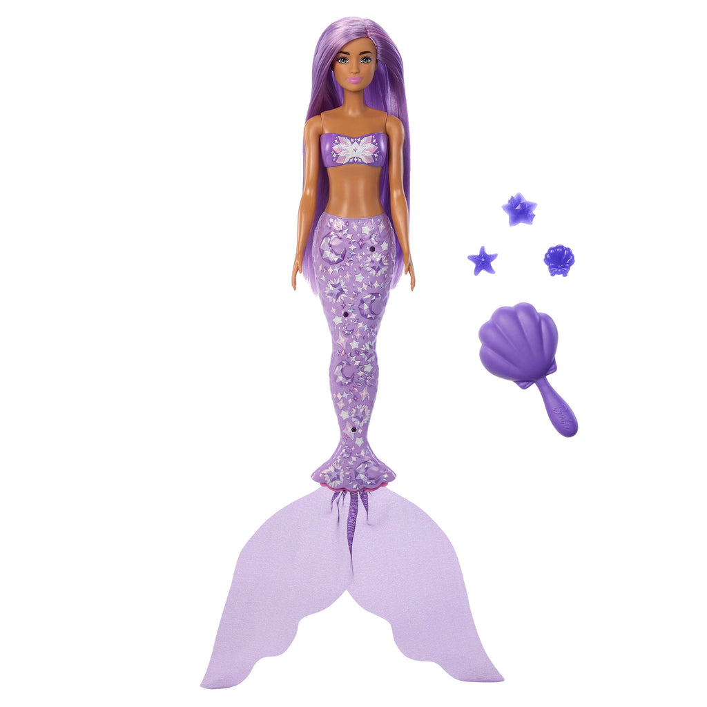 Barbie Color Reveal Deniz Kızı Serisi bebek, aksesuarlar ve 6 farklı sürpriz (Stiller çeşitlilik gösterebilir)