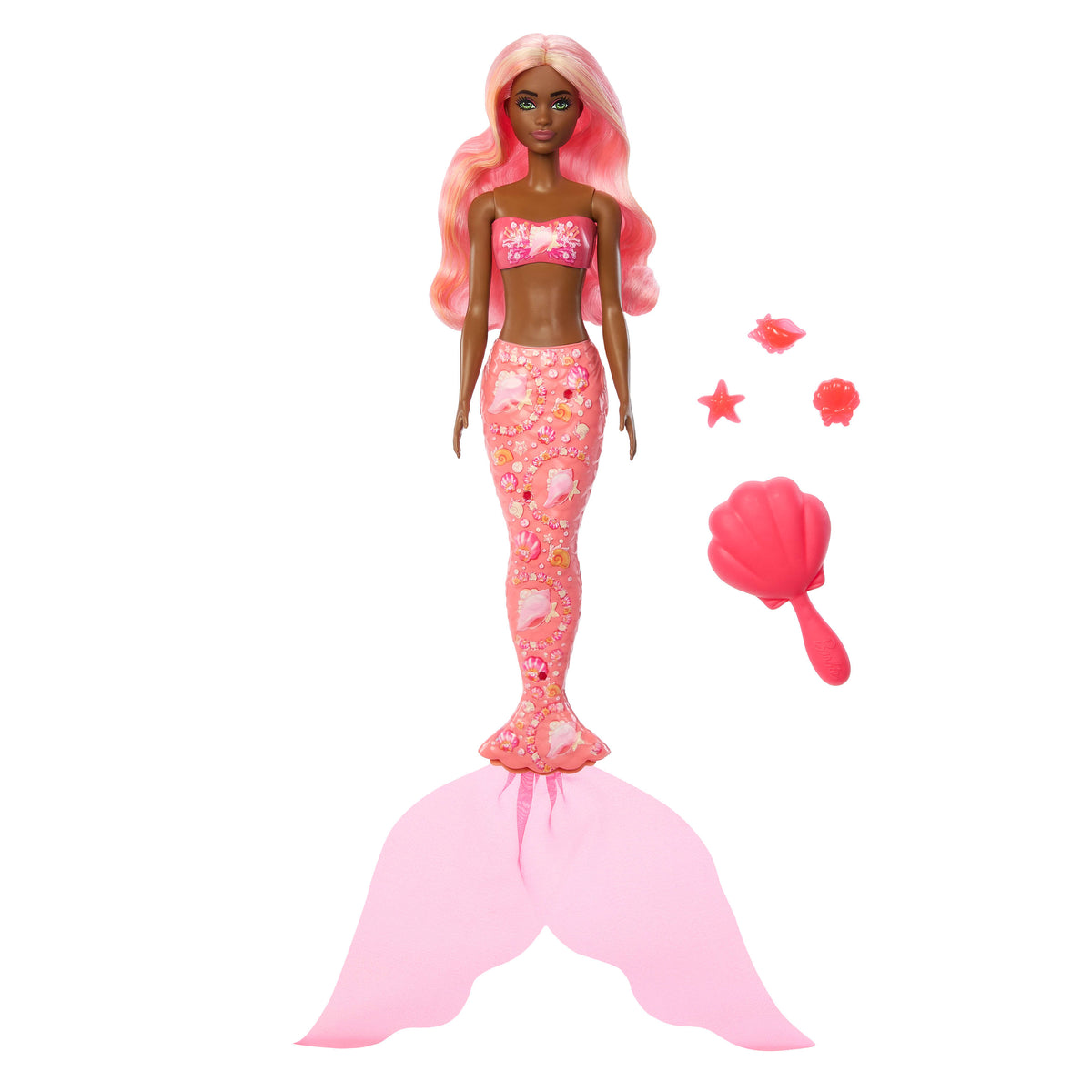 Barbie Color Reveal Deniz Kızı Serisi bebek, aksesuarlar ve 6 farklı sürpriz (Stiller çeşitlilik gösterebilir)