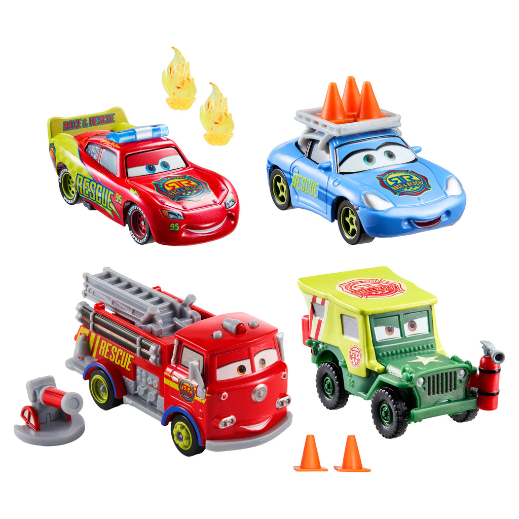 Disney ve Pixar Arabalar Race & Rescue Crew 4'lü Die-Cast Set