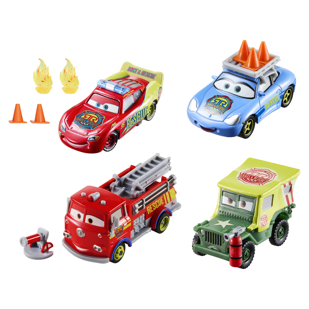 Disney ve Pixar Arabalar Race & Rescue Crew 4'lü Die-Cast Set
