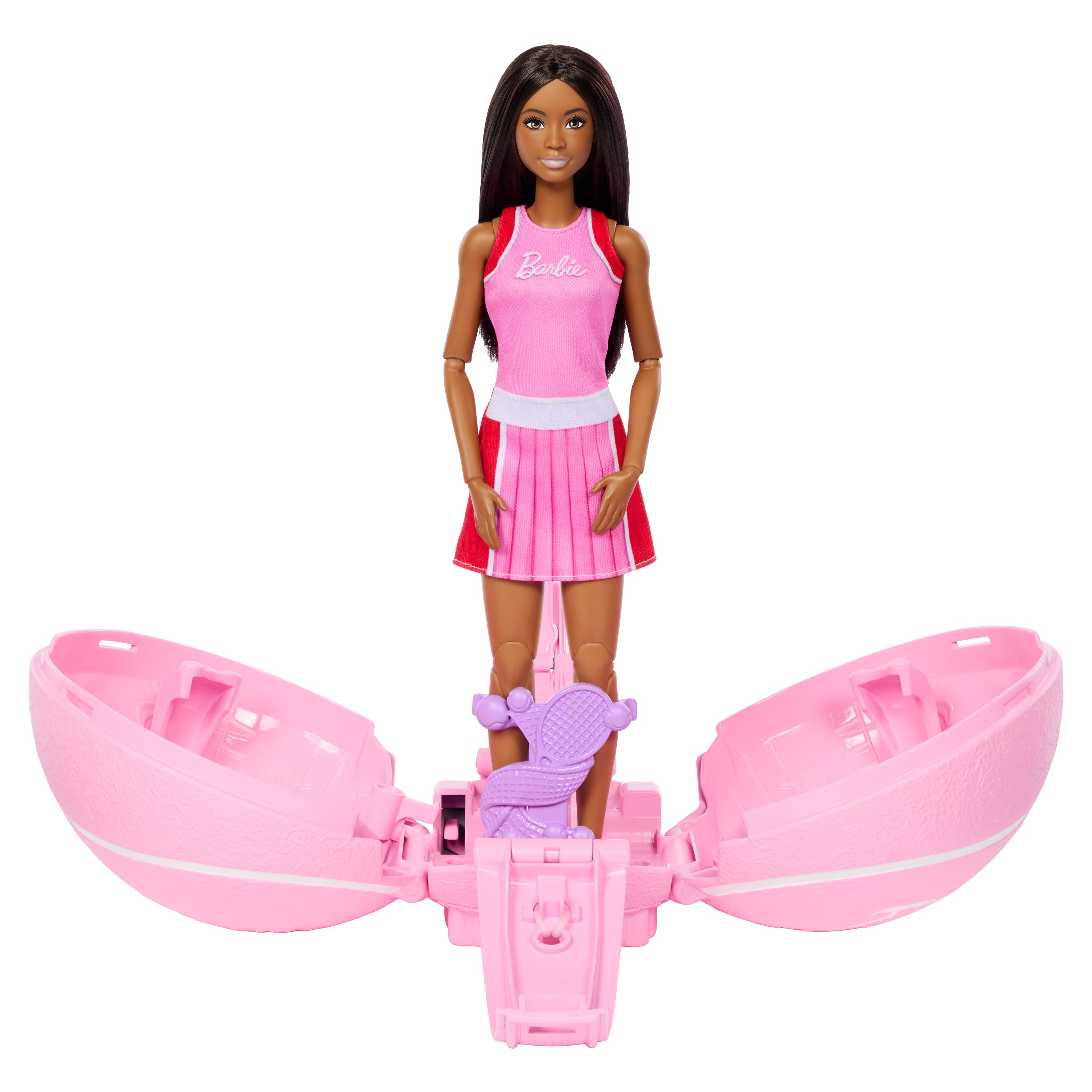 Barbie Team Barbie Roll &amp; Reveal Tenisçi bebek ve aksesuarları, esmer bebek, 8 sürpriz ve tenis topu kılıfı