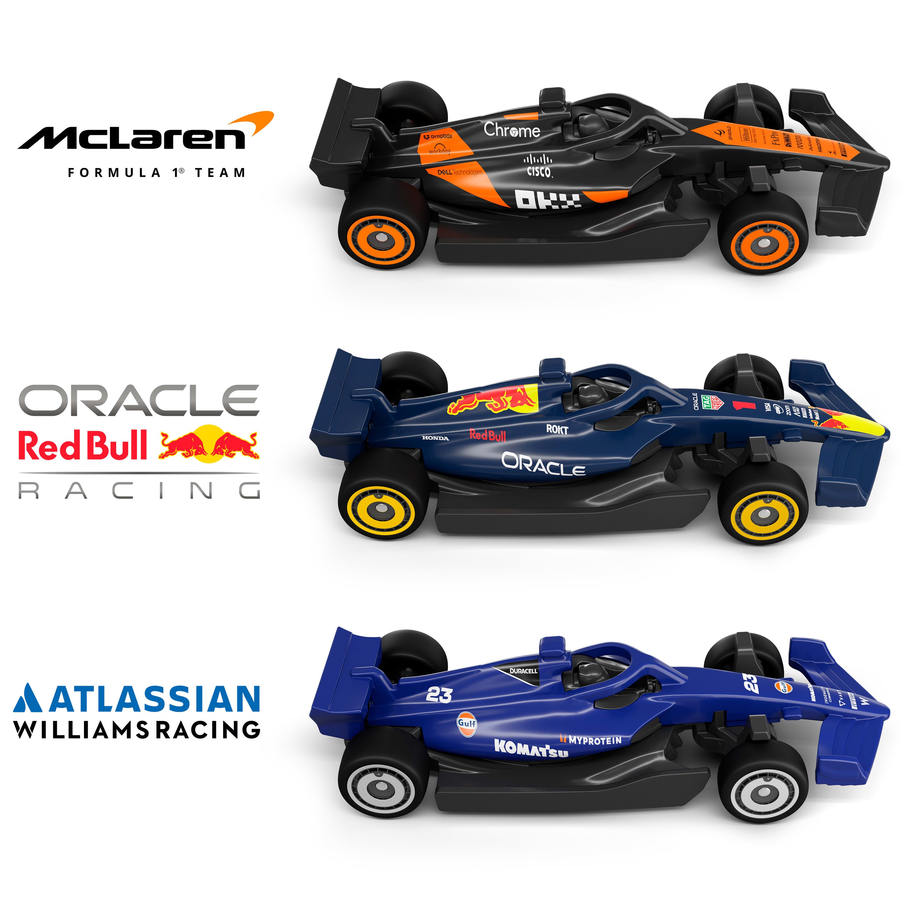 Hot Wheels Yarışları Formula 1 Temel Yarış Pisti ve 1:64 ölçekli 3 adet metal oyuncak araba