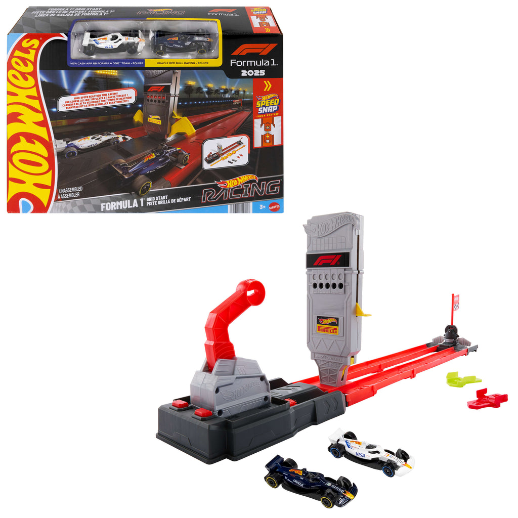Hot Wheels F1 Hızlı Başlangıç Pisti - Oracle Red Bull Racing ve Visa Cash App Racing Bulls 1:64 Ölçekli 2 Metal Araba Dahil