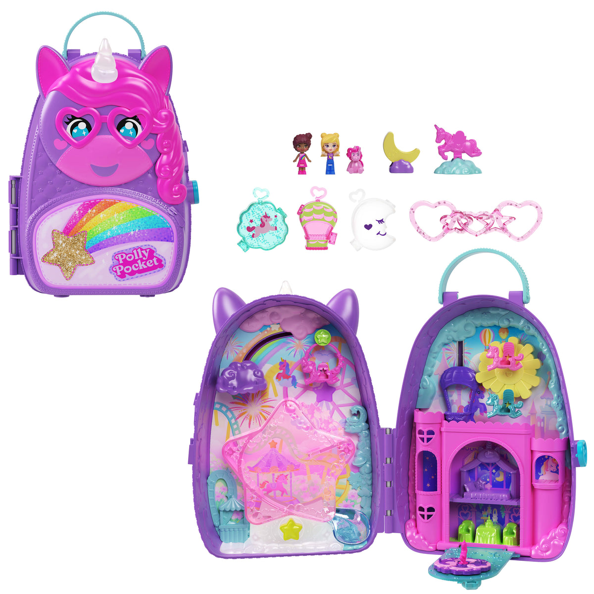 Polly Pocket Unicorn Seyahat Sırt Çantası Oyun Seti