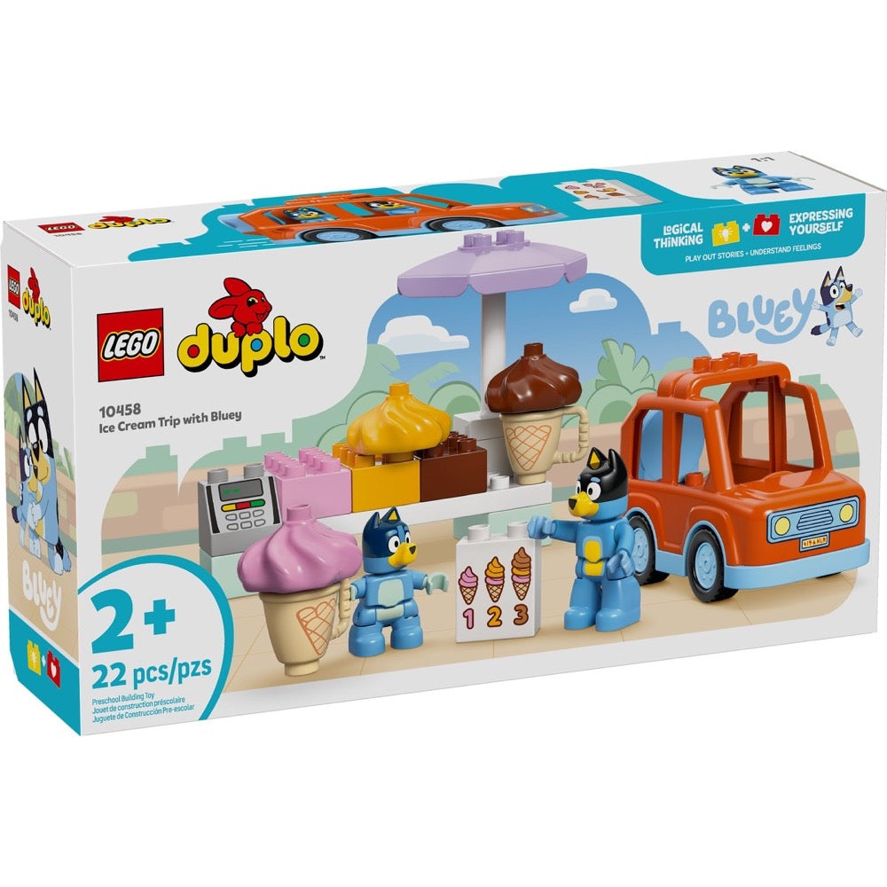 LEGO DUPLO Bluey ile Dondurma Gezisi 10458 - 22 Parça Yapım Seti, 2+ Yaş