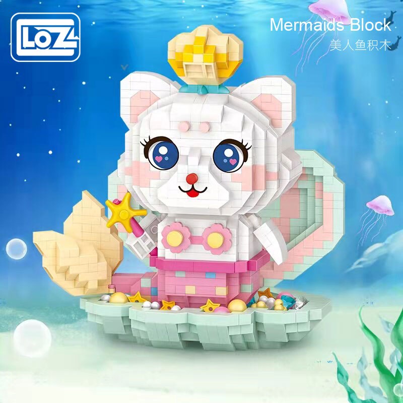 LOZ Taç Takmış Deniz Kızı Kedi Mikro Yapı Blokları Seti - Görsel 3