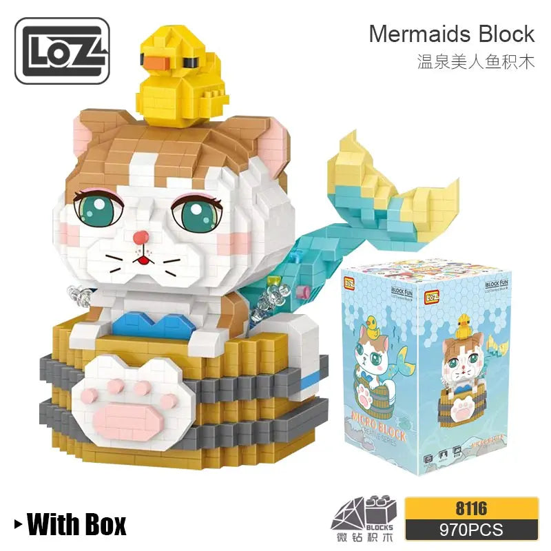 LOZ SPA Serisi Deniz Kızı Kedi Mikro Yapı Blokları Seti - Önden Görünüm