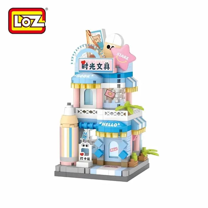 LOZ Kırtasiye Dükkânı Street Mini — 420 Parça Mikro Blok Sergilik Set (14+)