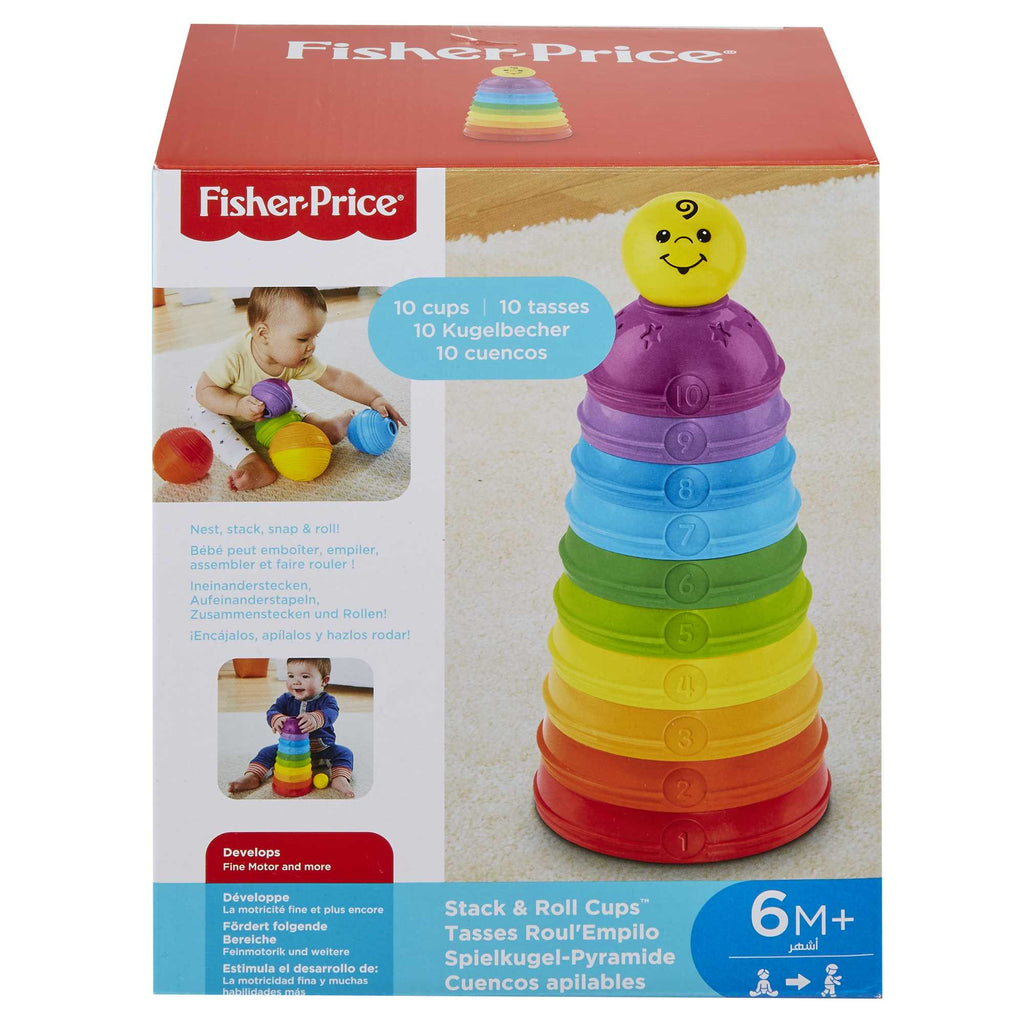 Fisher-Price Numaralı Kaplar, İç içe Geçebilir 10 Renkli Kap, 5 Adet Topa Dönüşür W4472